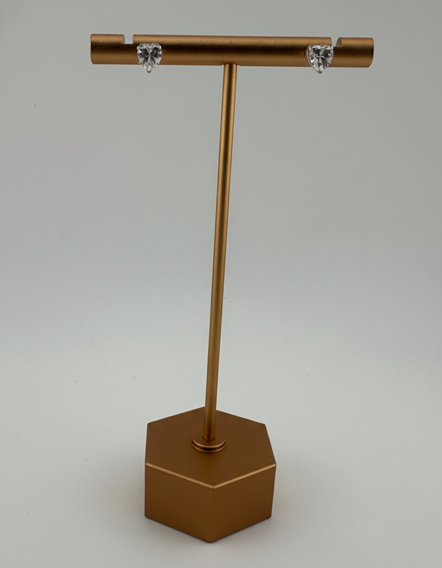 Heart-Shaped Stud Earrings