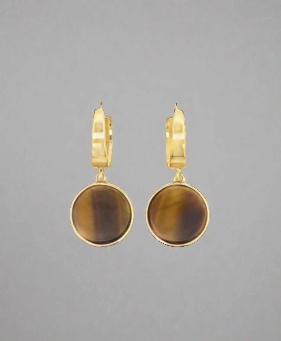 Natural Stone Round Earrings
