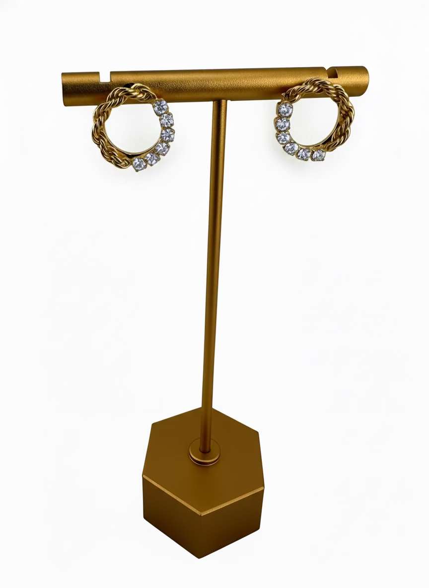 Twisted Shine Circle Studs