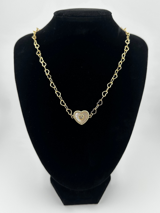 Golden Heart Link Necklace