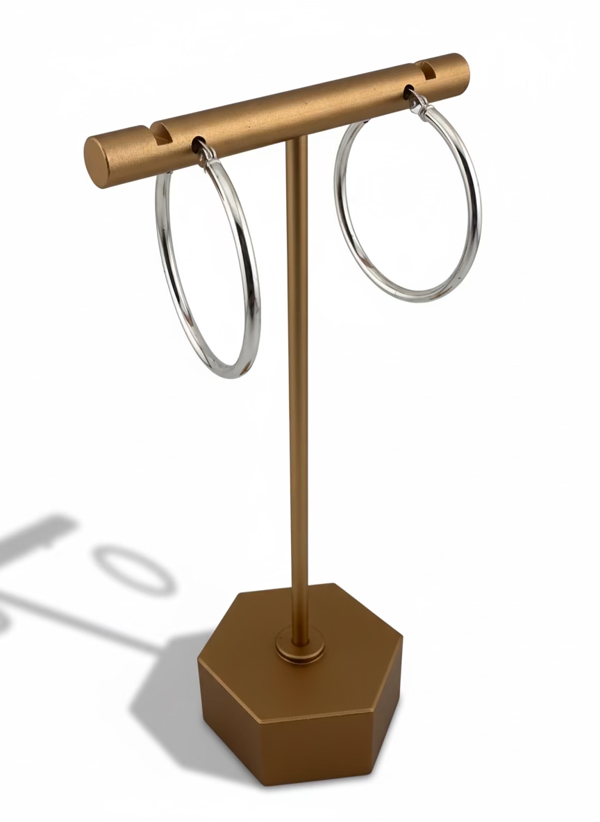 Large Silver Plain Hoops