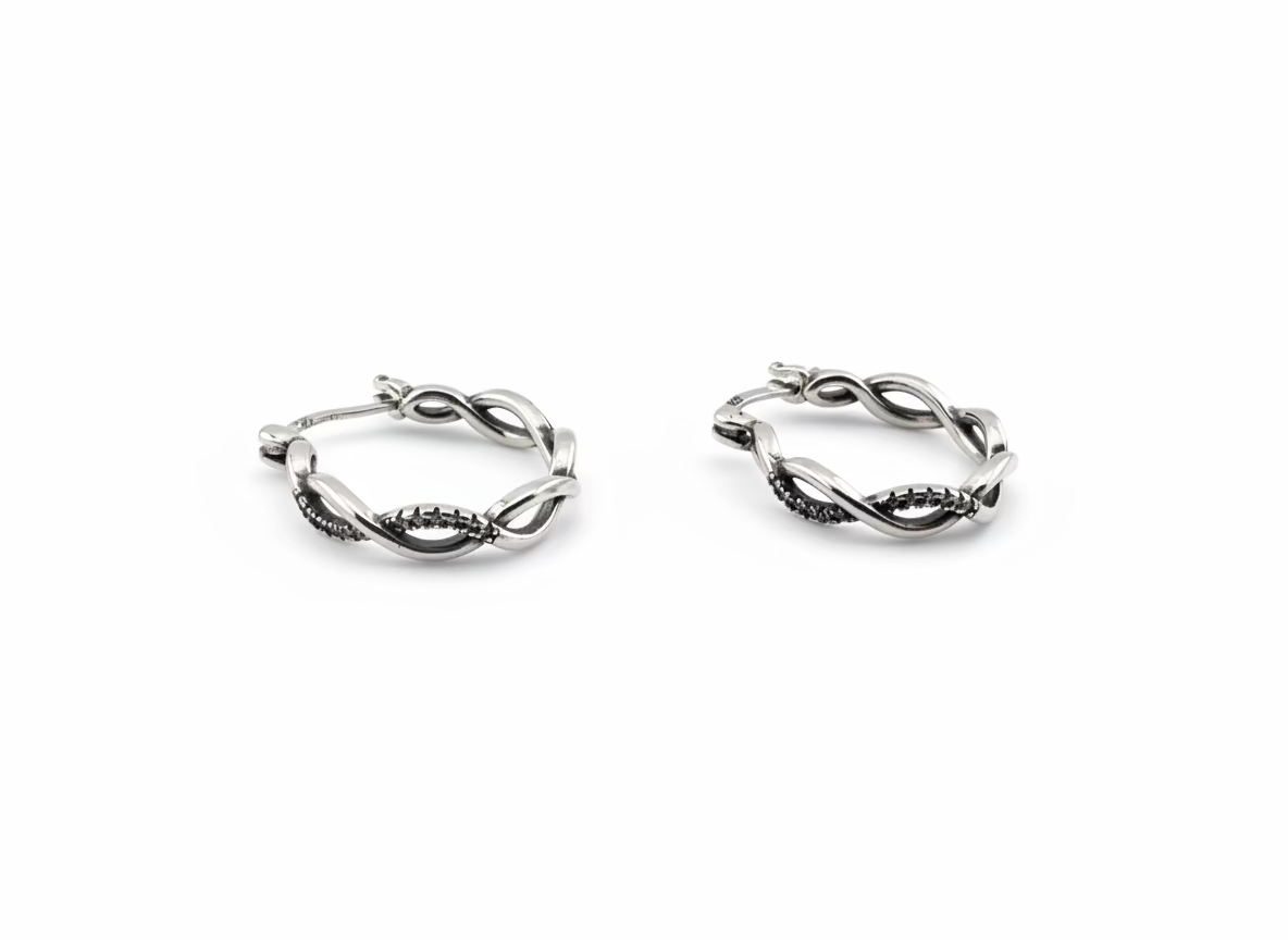 Twisted Elegance: Hoops with CZ