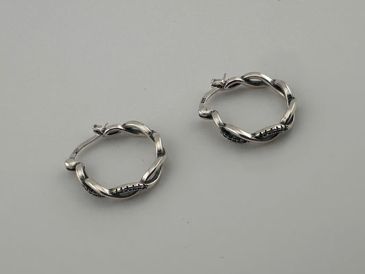 Twisted Elegance: Hoops with CZ
