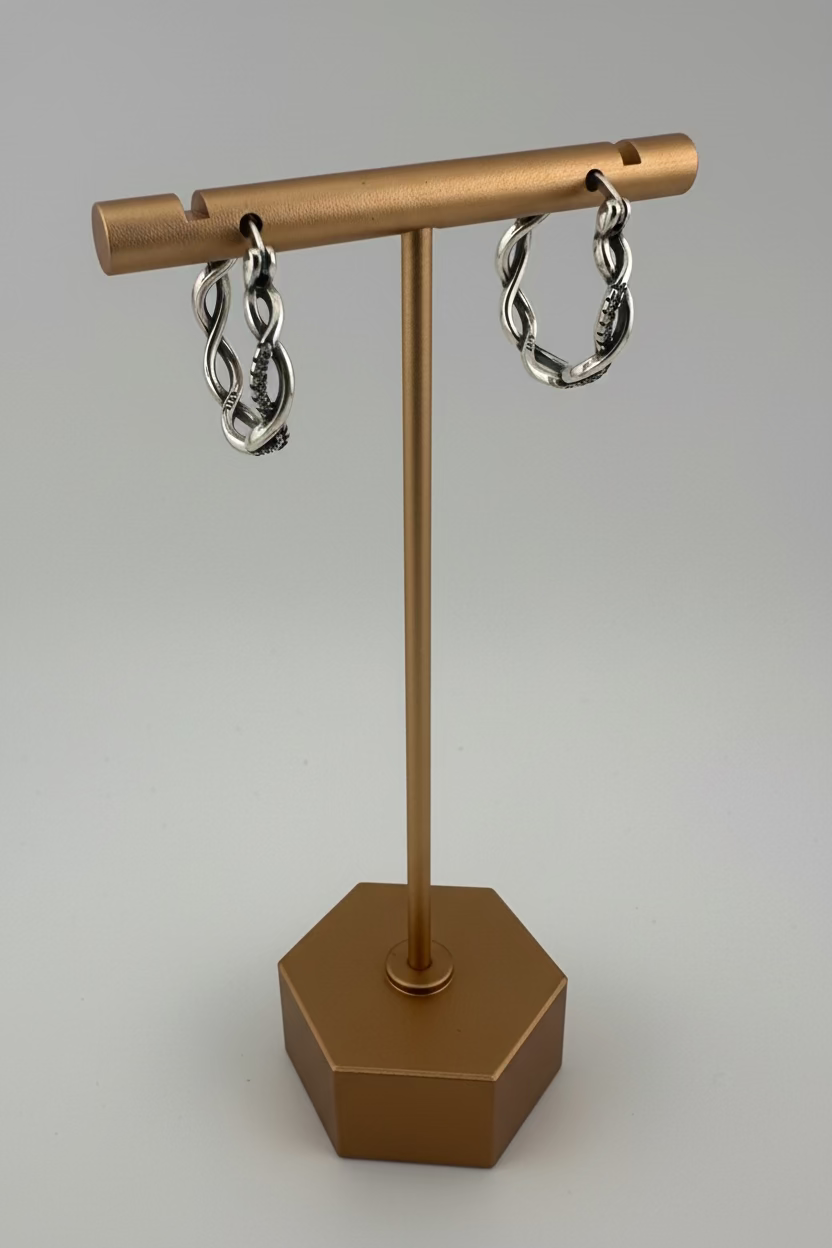 Twisted Elegance: Hoops with CZ