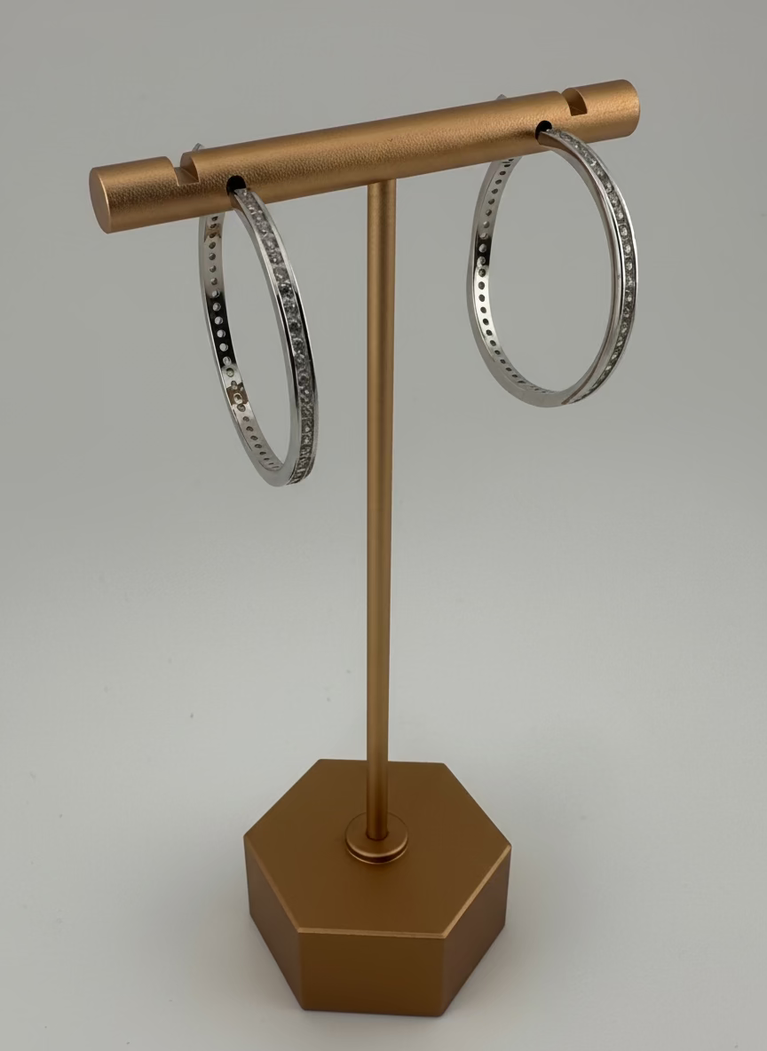 Large Hoops with CZ