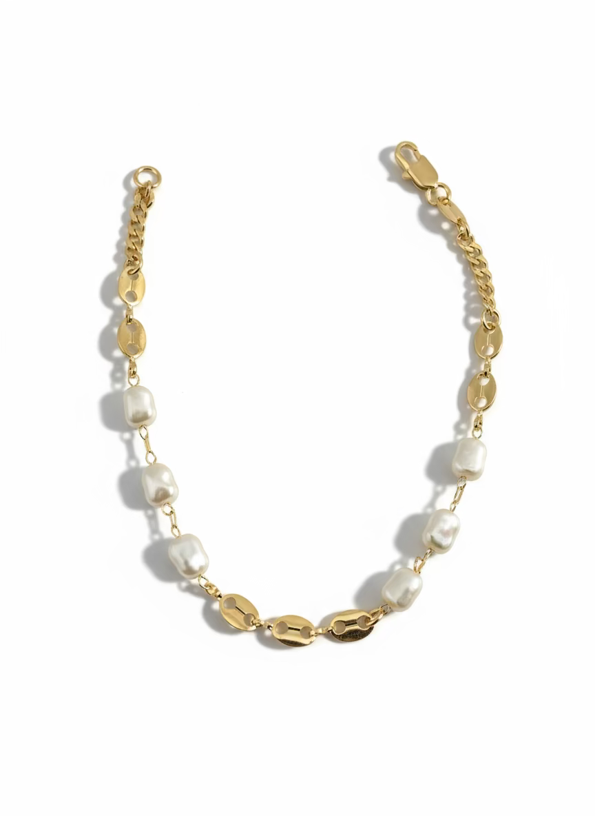 Golden Pearl Elegance Bracelet