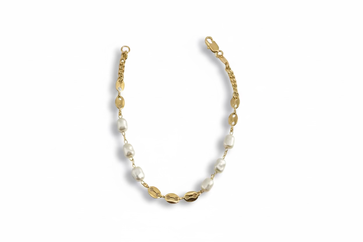 Golden Pearl Elegance Bracelet