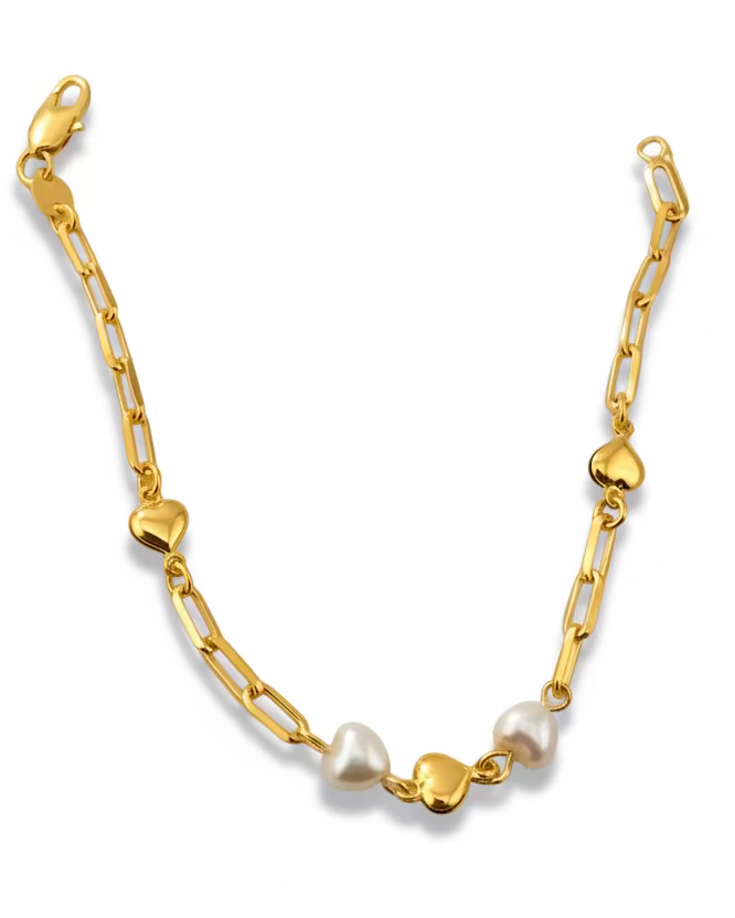 Golden Heartlink Bracelet