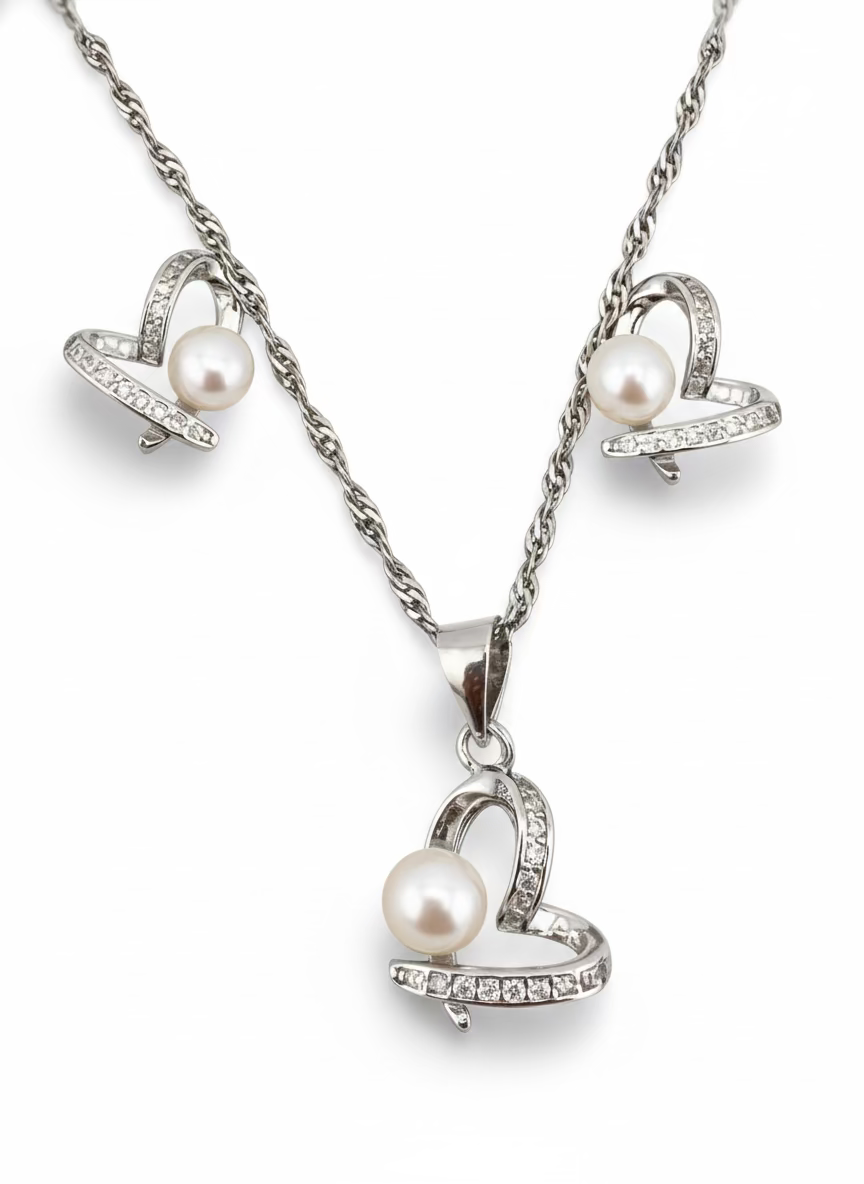 Heart Shaped Pearl Sets