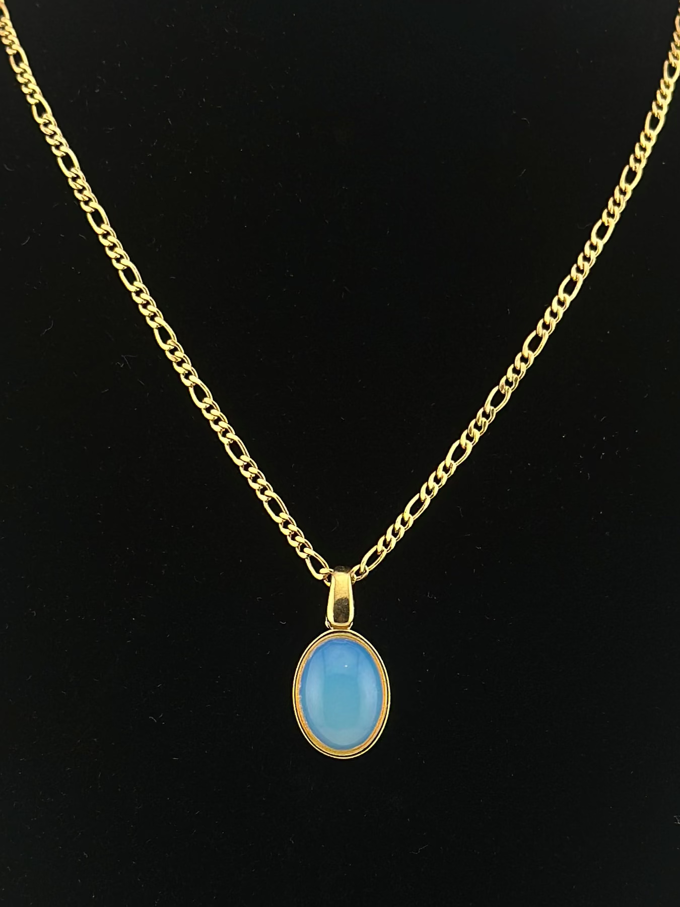 Oval Natural Gemstone Drop Necklaces