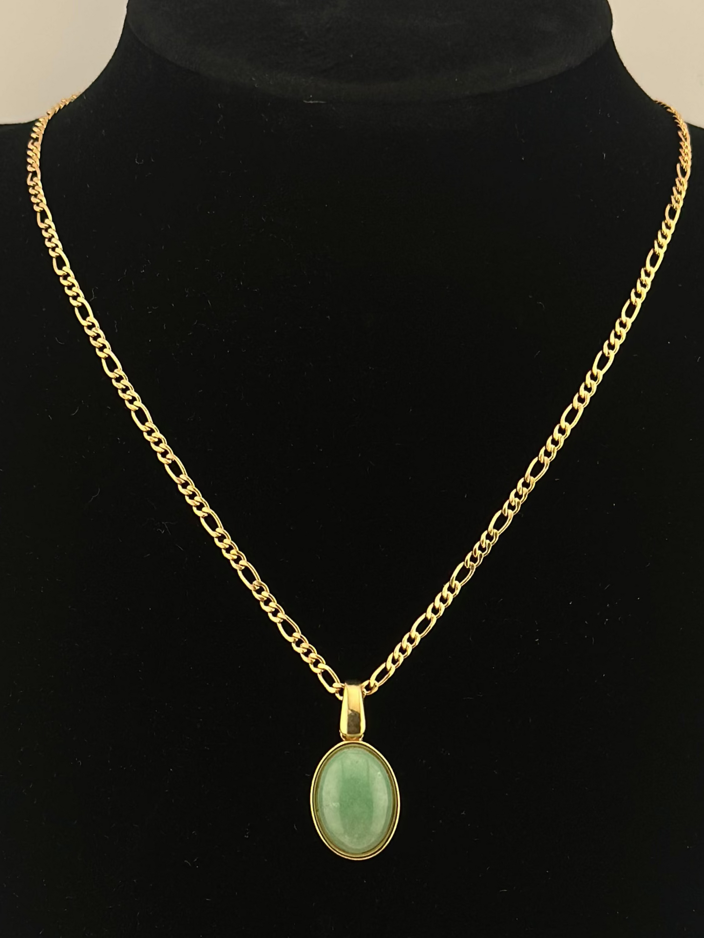 Oval Natural Gemstone Drop Necklaces
