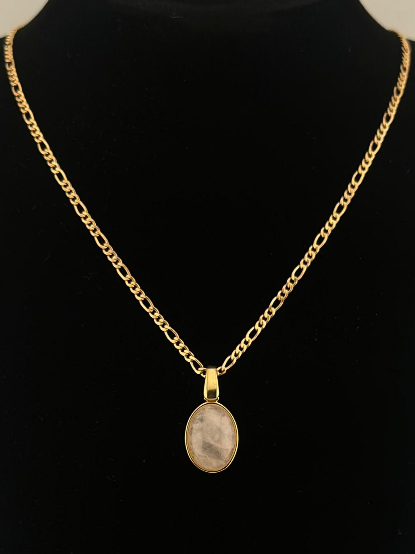 Oval Natural Gemstone Drop Necklaces