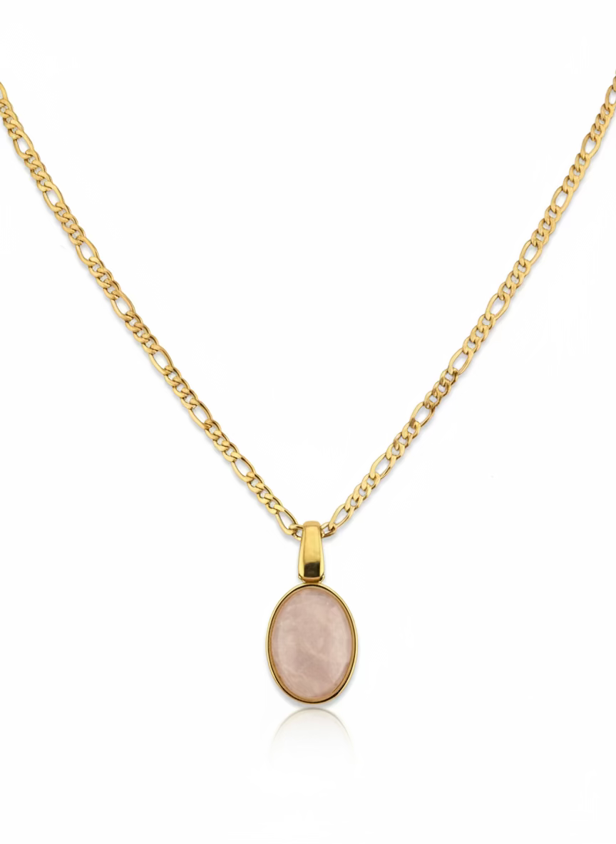 Oval Natural Gemstone Drop Necklaces