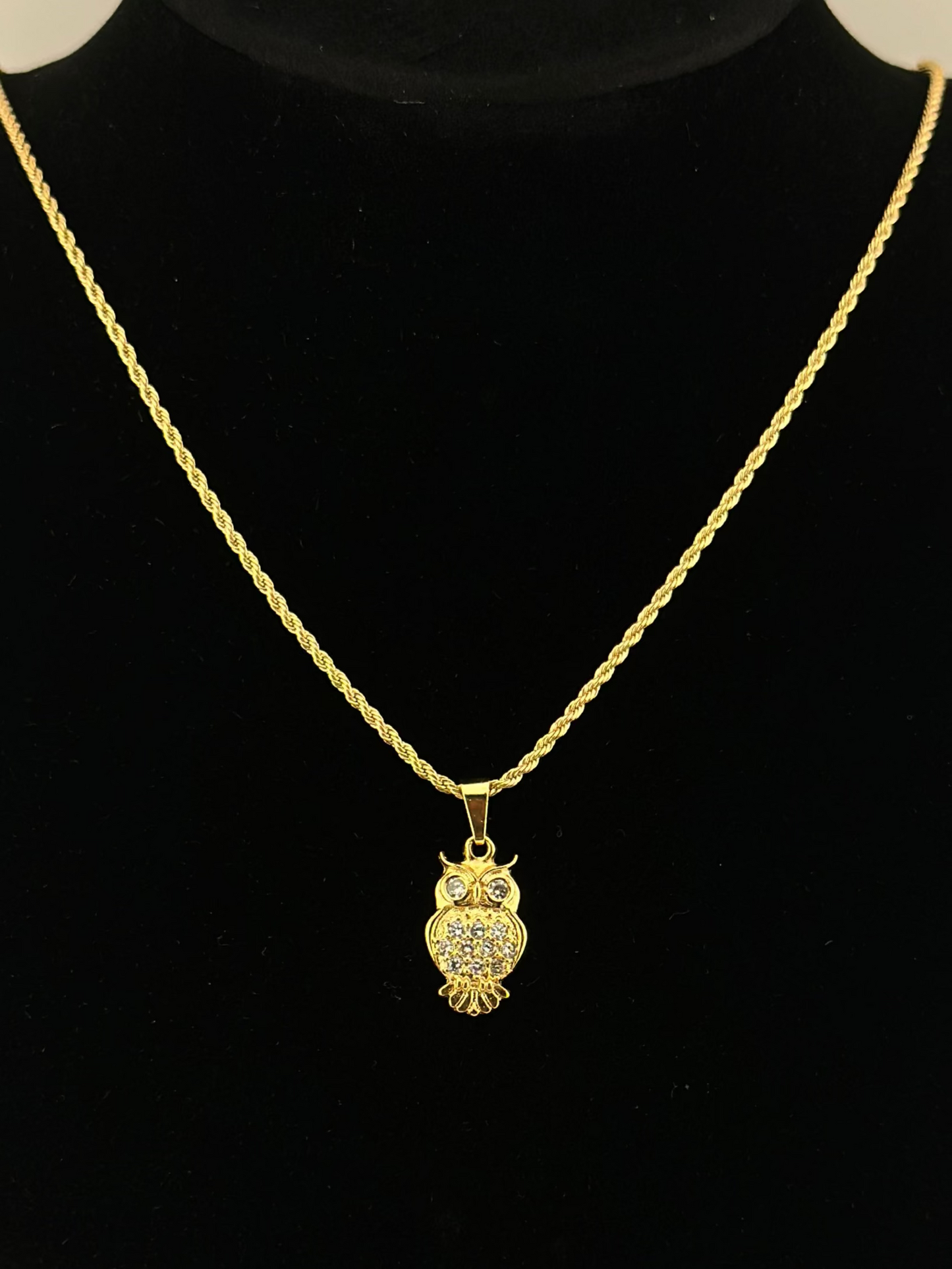 Golden Wisdom Owl Necklace