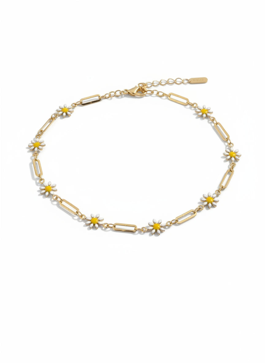 Golden Daisy Anklet