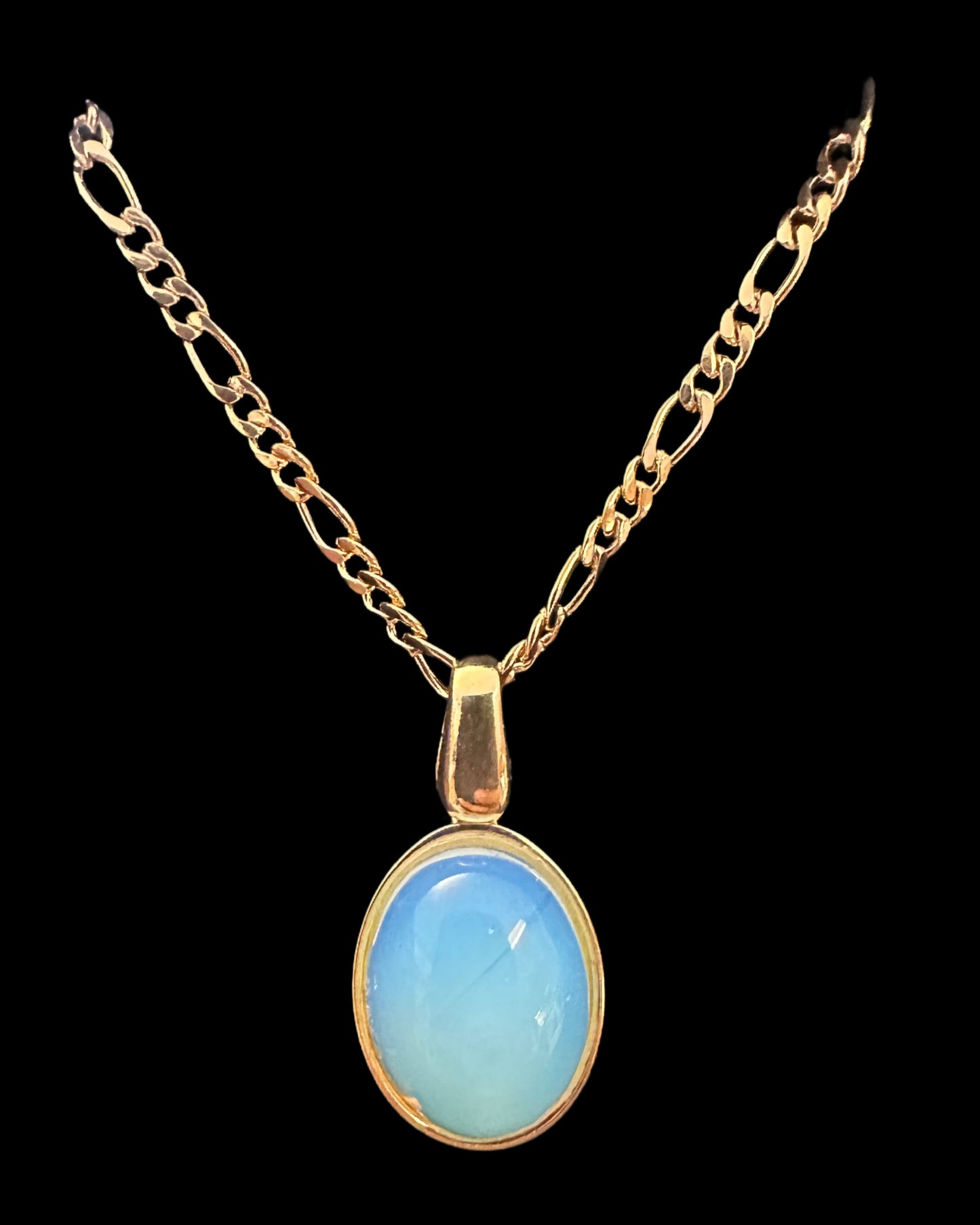 Oval Natural Gemstone Drop Necklaces