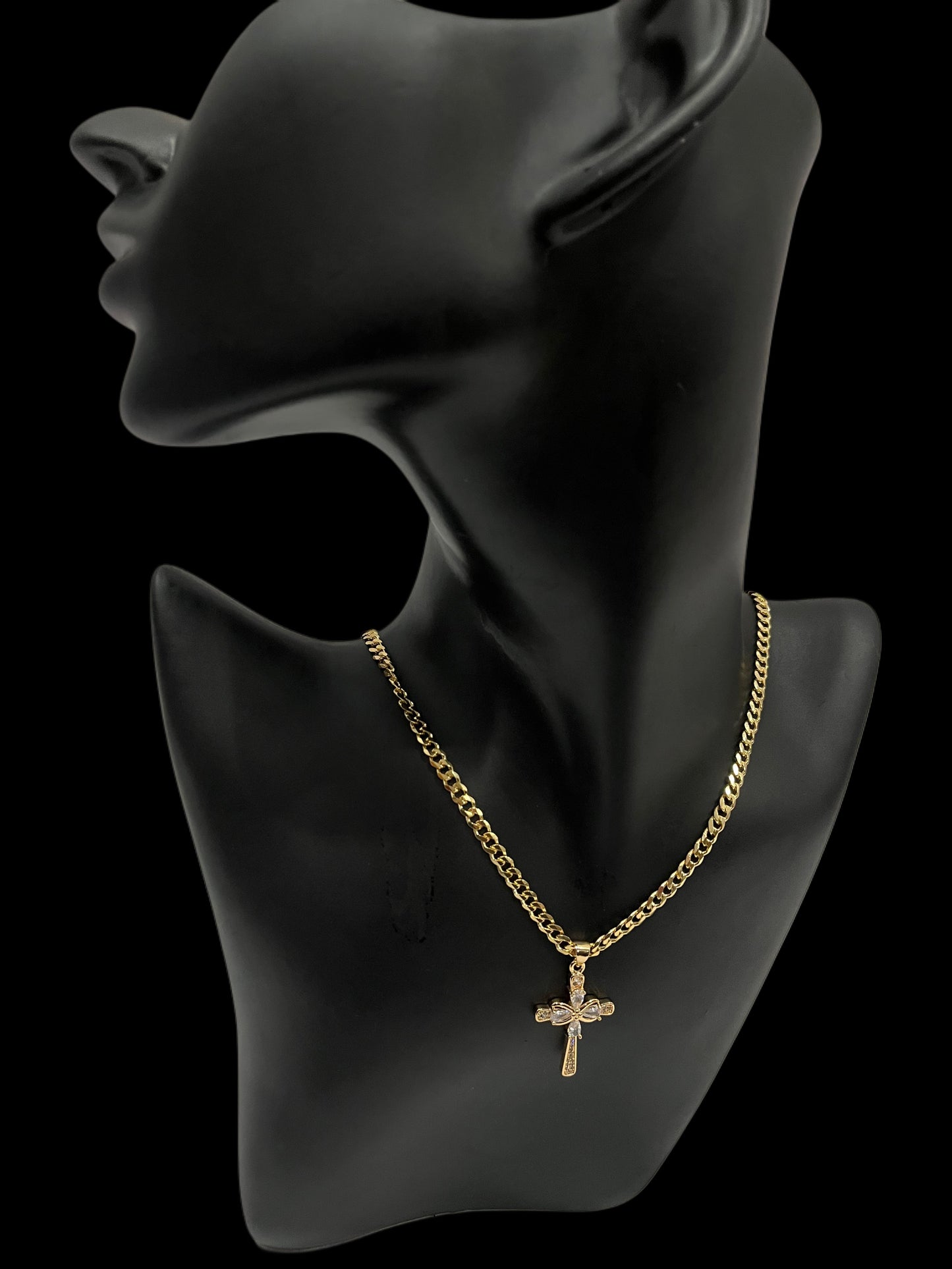 Gold filled cross pendant with chain