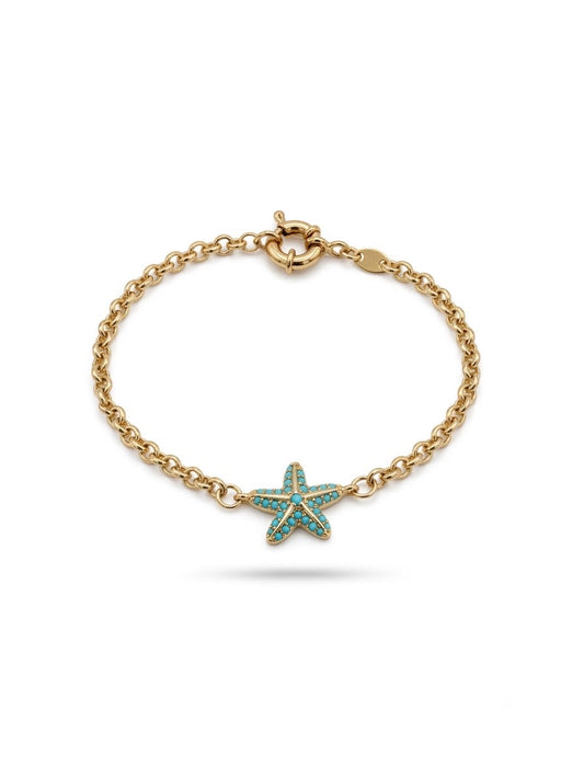 Turquoise Starfish Station Anklet
