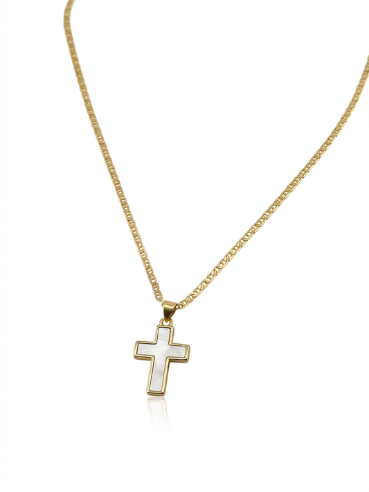Pearl Essence Cross Necklace