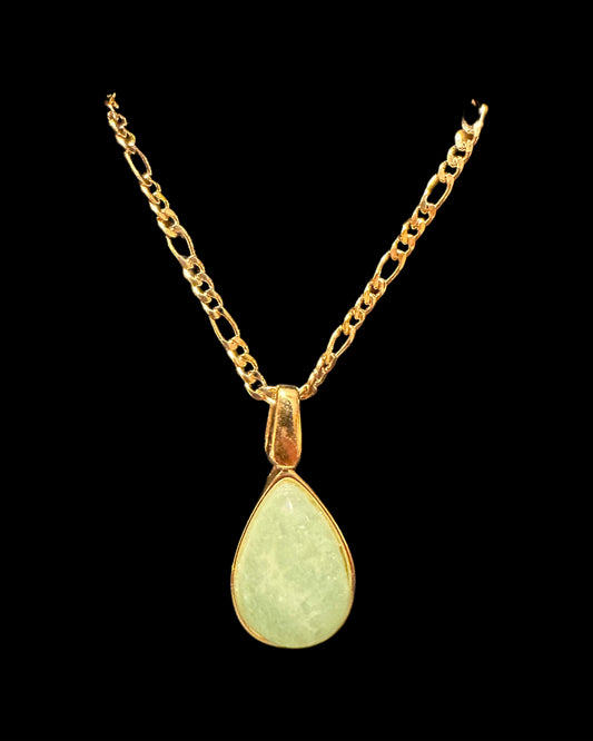 Tear Drop Natural Gemstone Necklace