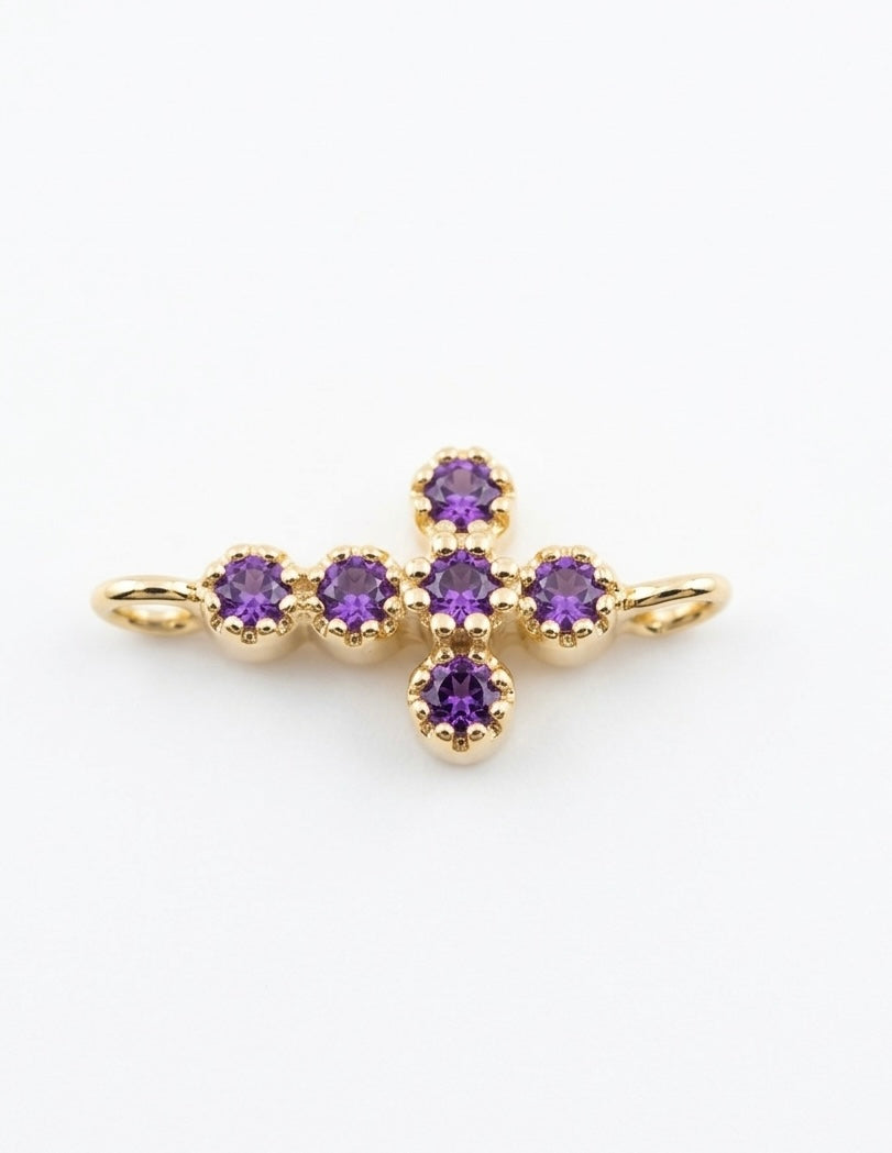 Cross - Small  Purple CZ