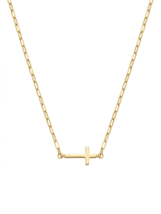 Endless Faith Sideways Cross Necklace