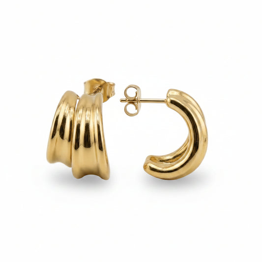 Sculpted Wave Hoops