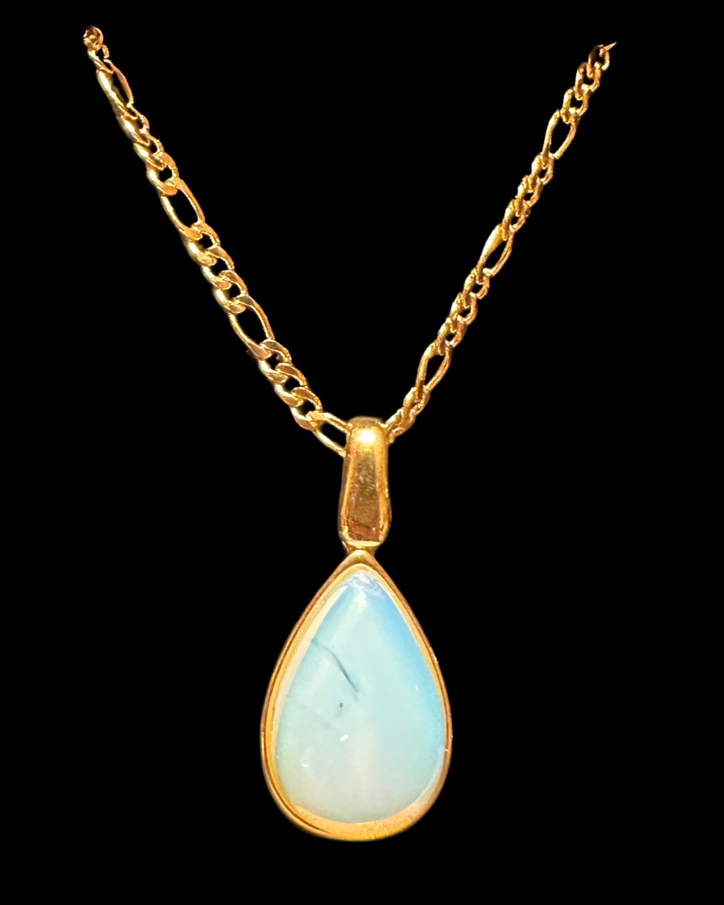 Tear Drop Natural Gemstone Necklace