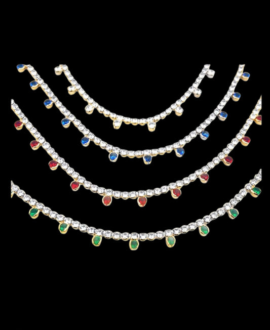 Colorful CZ Stone Fringe Choker