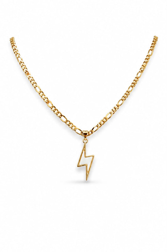 Mother of Pearl Lightning Bolt Pendant Necklace