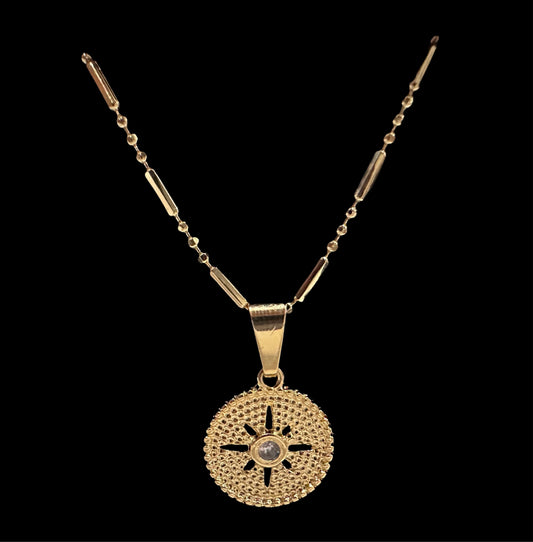 Star compass with morse code chain