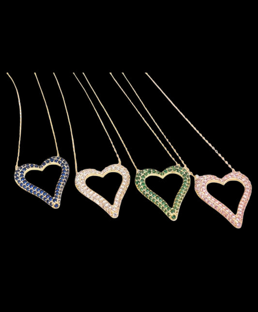 Open Heart CZ Necklace