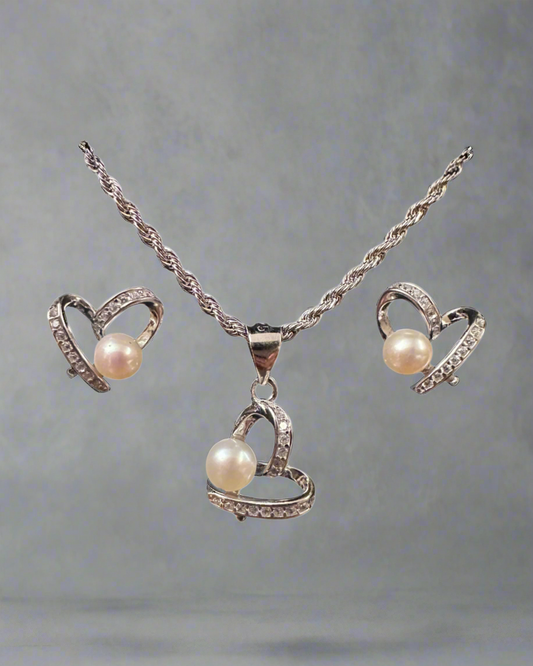 Heart Shaped Pearl Sets