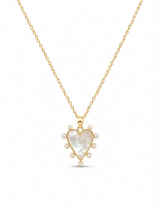 Luna Pearl Heart Necklace