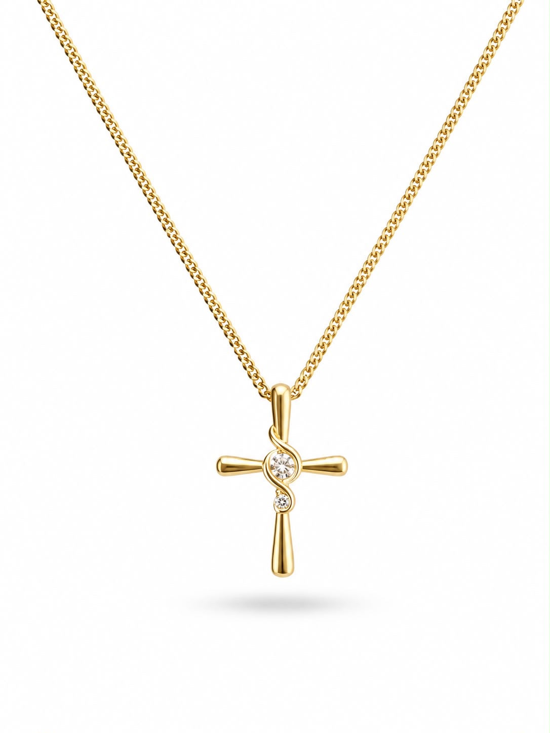 Swirl Cross Pendant Necklace