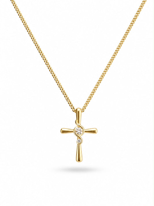 Swirl Cross Pendant Necklace