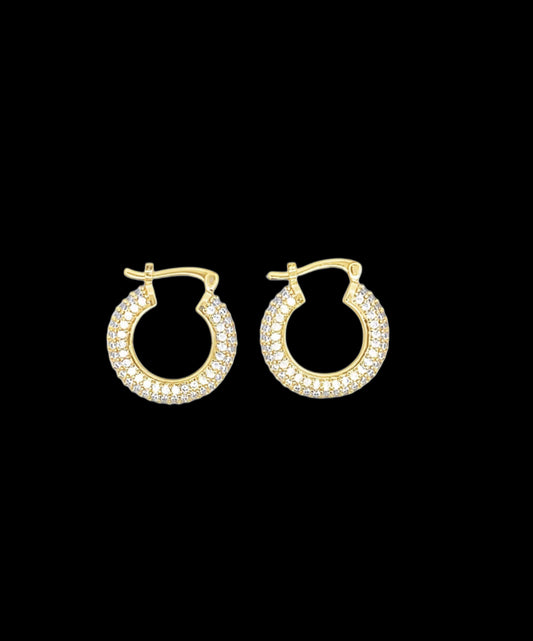 Mini CZ paved french hoops