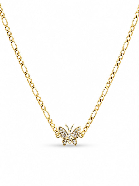 Pavé CZ Butterfly Station Necklace