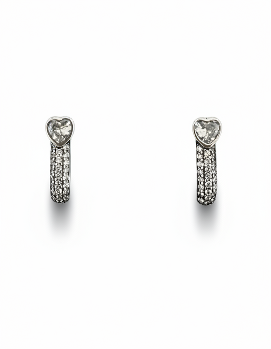 Heart Torch-Shaped Stud Earrings