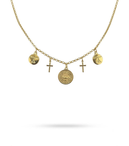 Religious Multi-Charm Station Necklace