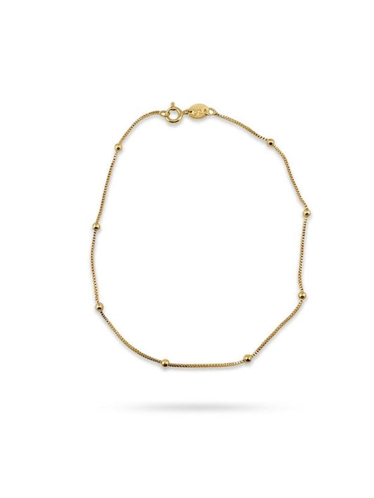 Beaded Station Box Chain Anklet