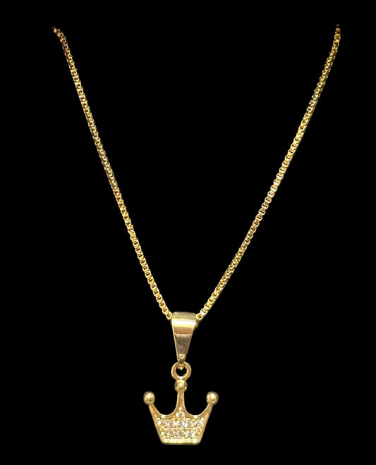 Small Crown Pendant Necklace