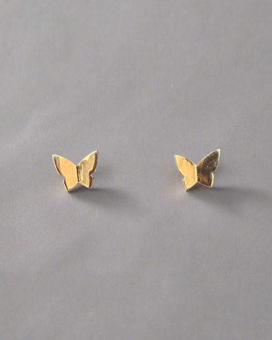 Golden Flutter – Butterfly Stud Earrings