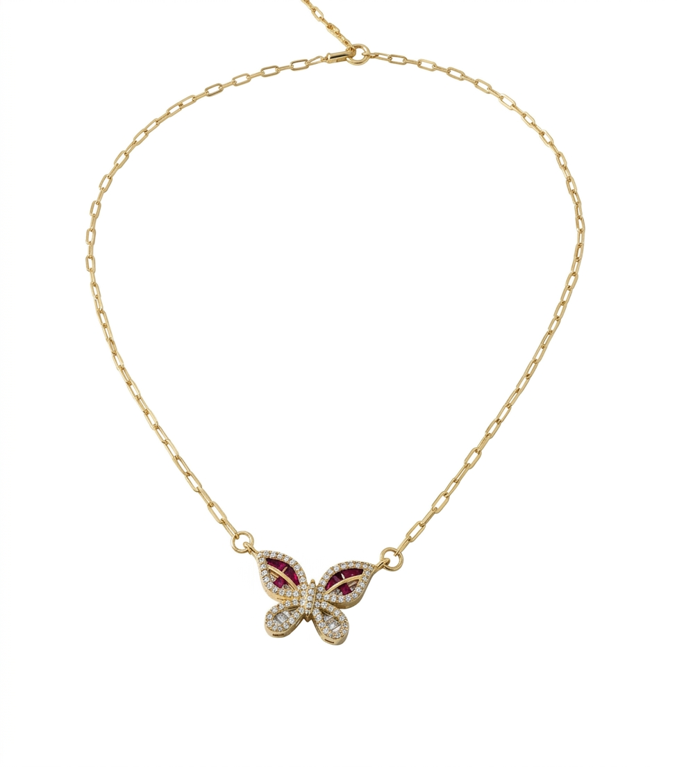 Butterfly & Blossom Gold Necklaces