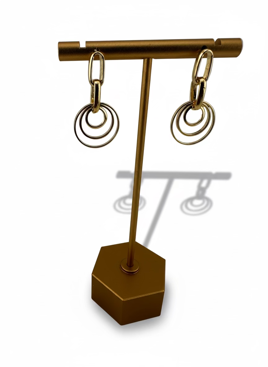 Golden Spiral Dangle Earrings