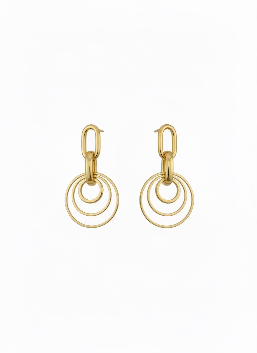 Golden Spiral Dangle Earrings