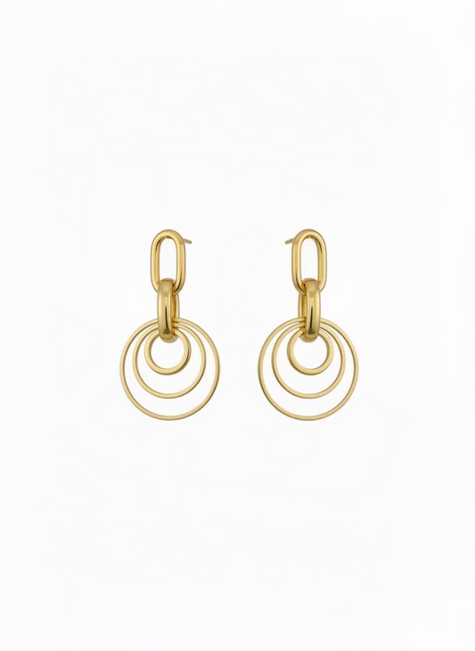 Golden Spiral Dangle Earrings