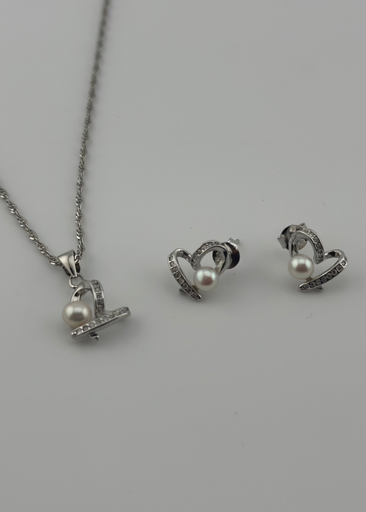 Heart Shaped Pearl Sets