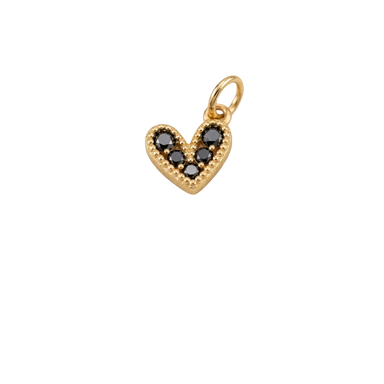 Hearts - Small cz - Black