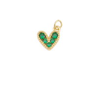 Hearts - Small cz - Green